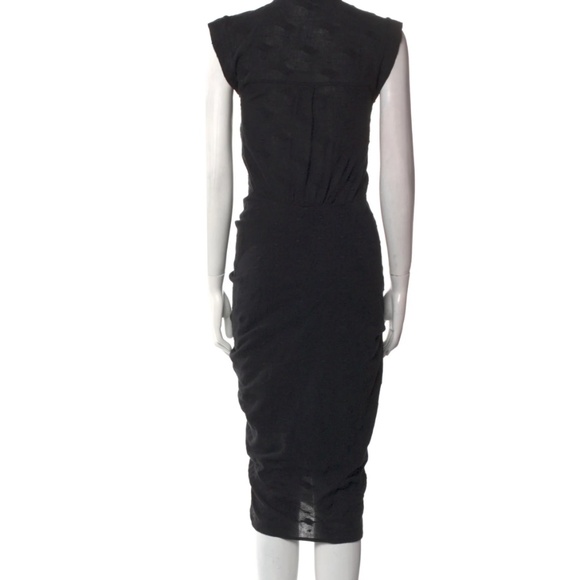 Veronica Beard. Cotton Poplin Ruched Black Sleeveless Dress. Size 6 🖤 - Picture 2 of 5